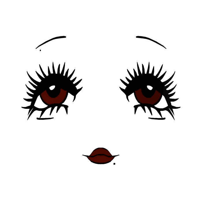 Cute elegant dreamy face sticker (red)