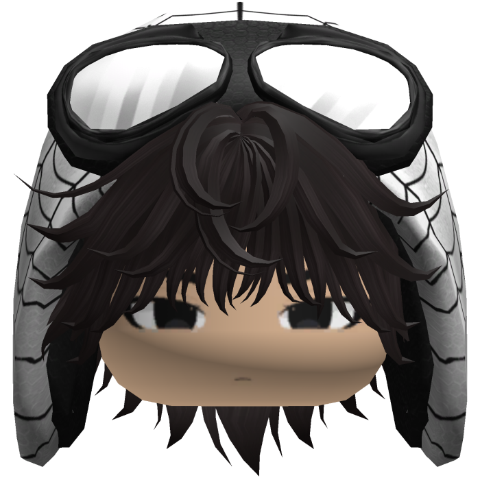 Spider White Hood Boy Messy Dark Brown Hair w/Face