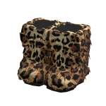 y2k fur boots leopard