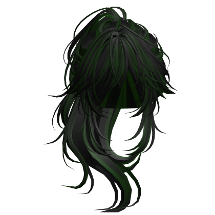 Wolfcut Anime Layered Ponytail Toxic Green