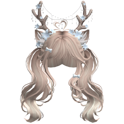 Ethereal Christmas Fairy Fawn Pigtails w/ Antlers