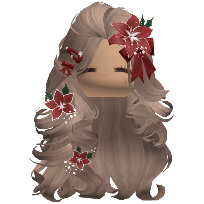 ♡ Christmas Blowout w/ Flowers (Brown)