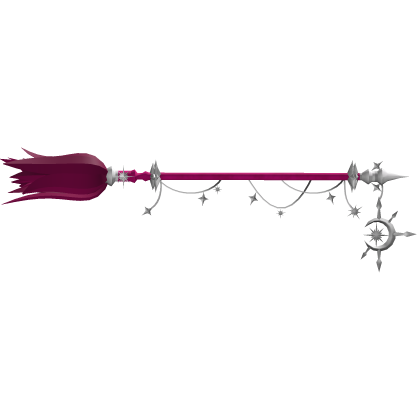 Celestial Halloween Witch Broom - Hot Pink/Silver