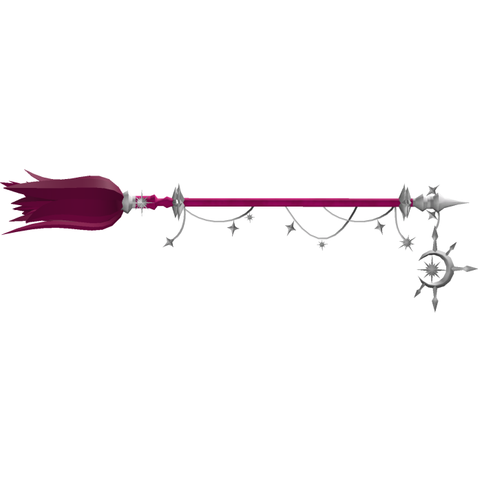 Celestial Halloween Witch Broom - Hot Pink/Silver