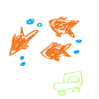 gold fish and car chalk drawing  Roblox decal