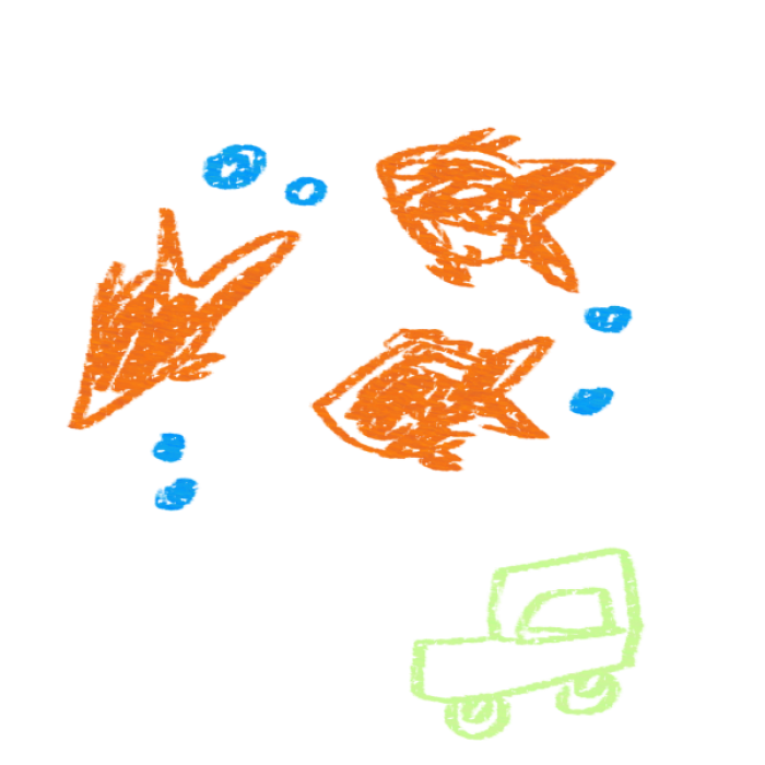gold fish and car chalk drawing  Roblox decal