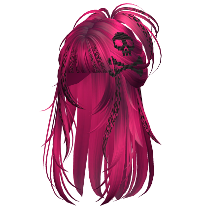 Skull Spikey Emo Half Up Hot Pink Leopard