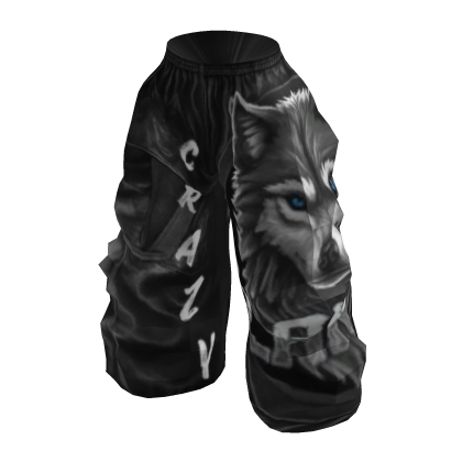 Black Wide Baggy Pants | Street Outfit | Wolf thumbnail