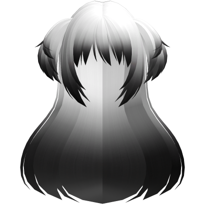 madoka magical girl long fluffy hair white black Roblox item
