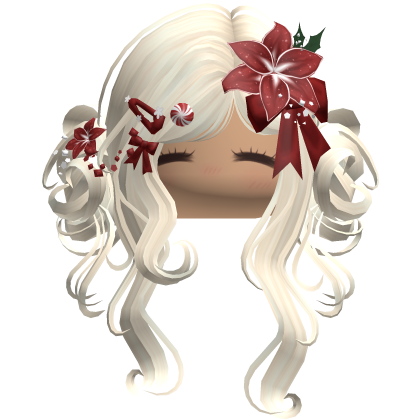 ♡ Christmas Flowery Twin Buns (Beige)