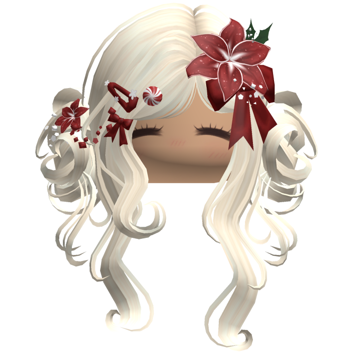 ♡ Christmas Flowery Twin Buns (Beige)