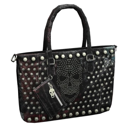 Black & Red Emo Skull Stud Bag w/ Wallet | Roblox Item - Rolimon's