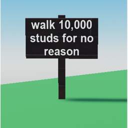 Walk 10,000 studs on grass
