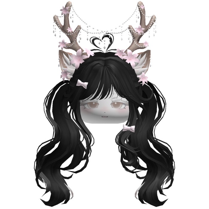Ethereal Christmas Fairy Fawn Pigtails w/ Antlers