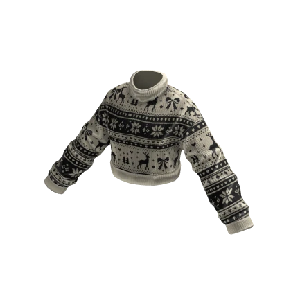snowy knit sweater [black] Roblox item render