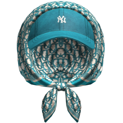 Turquoise Designer Bandana Headscarf w/ Hat Bundle
