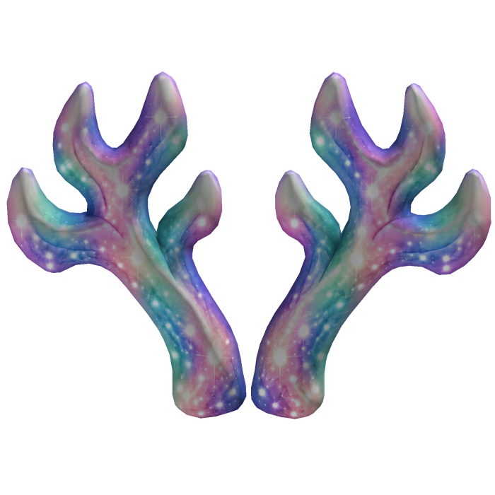 Pastel rainbow galaxy monster antlers