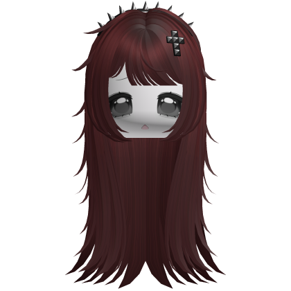Vkei Moe Red Messy Hair /w Spiky Headband Roblox item