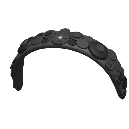 Cute Preppy Black Button Decora Headband Roblox item
