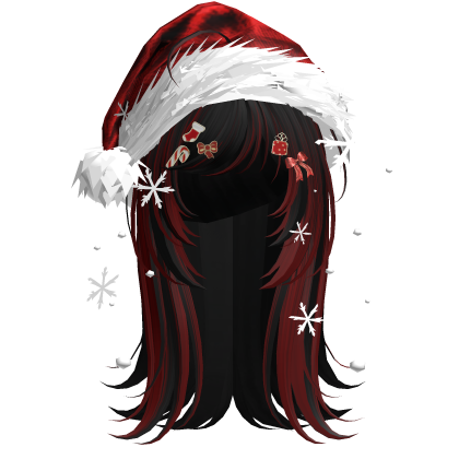 Cute Christmas Straight Hair (Black&Red) Roblox item
