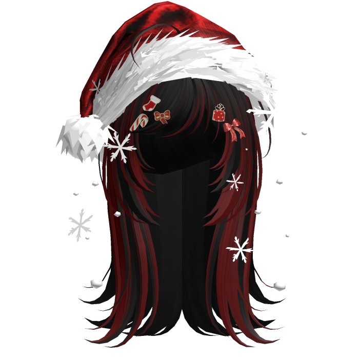Cute Christmas Straight Hair (Black&Red)