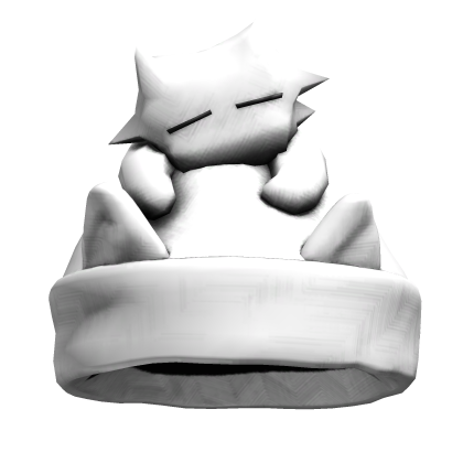 White Sleepy Cat Beanie Roblox item