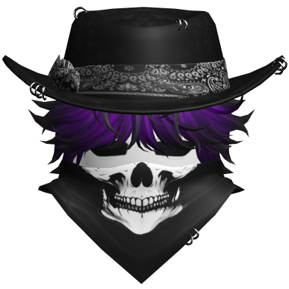 Gothic Cowboy Bandit w/ Neckscarf & Cowboy Hat