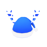 Blue christmas hat with shiny antlers