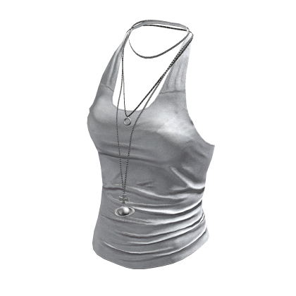 Halter + Layered Necklace (White)