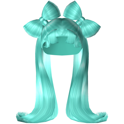 Y2K Teal Diva Bow Pigtails