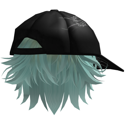 Cute Y2K emo green water hair with hat Roblox item