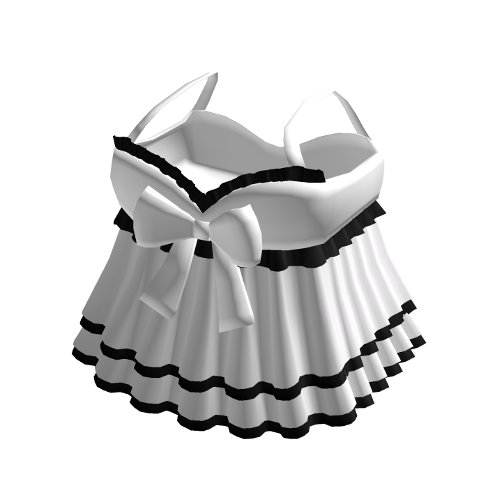 cute ruffled girly dress in white & black ♡