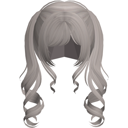 ♡ angelic jirai kei curly pigtails in ash grey