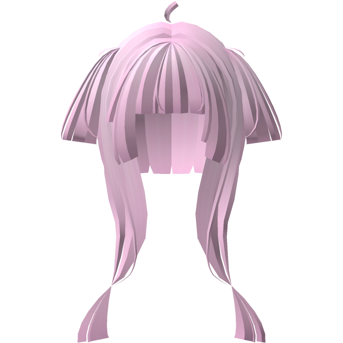 straight blunt short pigtails in pink