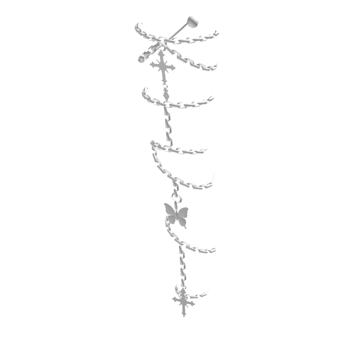 Left Leg Jewelry Chain Anklets & Charms - White