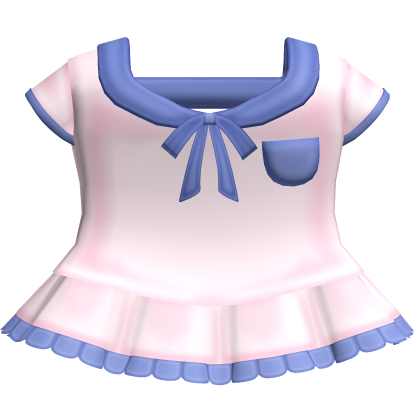 ♡ cute ruffled uniform dress in pink & blue Roblox item