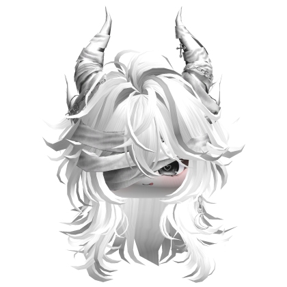 Horned Anime Demon Wolfcut (White)
