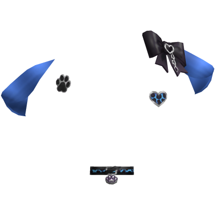 Blue Gothic Y2k Ear Paw Furry Accessories