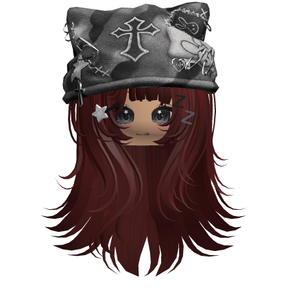 Red Cross Beret Emo Girl Hair