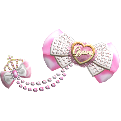 Himegal Gyaru Pink Bow Headpiece Pearls Cute