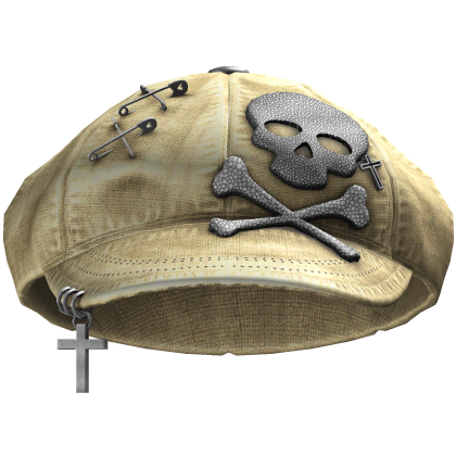 Y2K Grunge Skull Beret (Yellow) Roblox item
