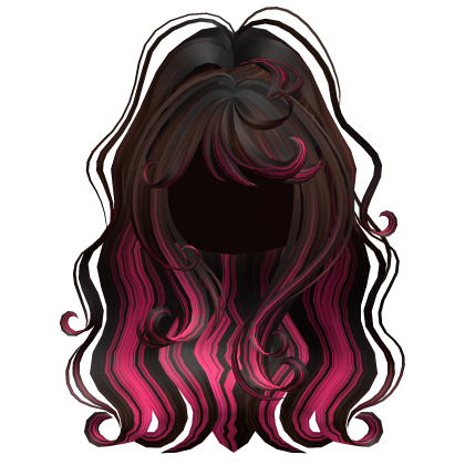 Fluffy Curly Ponytail Brown & Pink Roblox item