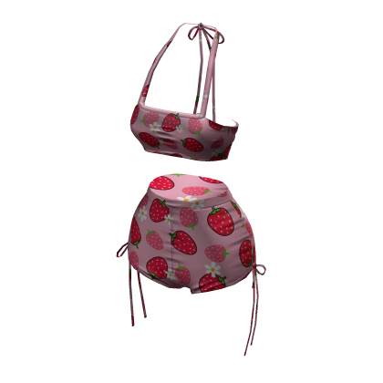 BB Strawberry Cute Summer Beach Bikini Swimsuit