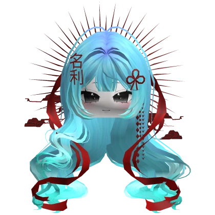 Blue Soda Flowy Magical Wavy Hair w/ Ribbons | Roblox Item - Rolimon's