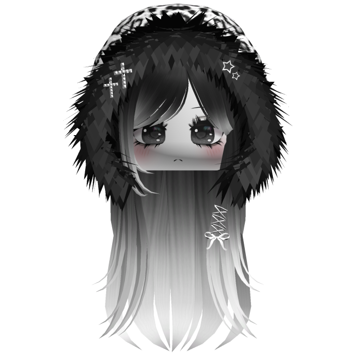 White Snow Leopard Hood Girl Black/White