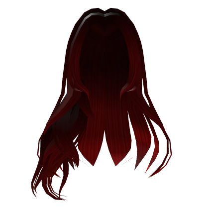 Red And Black Long Messy Flowy Hair Roblox item