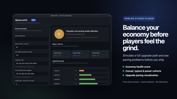 BalanceKit: Economy & Progression Simulator preview 2
