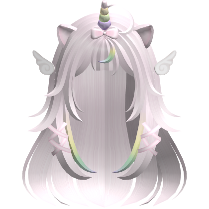♡ Kawaii Fluffy Long Pastel Pink Moe Unicorn Hair