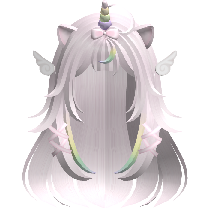 ♡ Kawaii Fluffy Long Pastel Pink Moe Unicorn Hair
