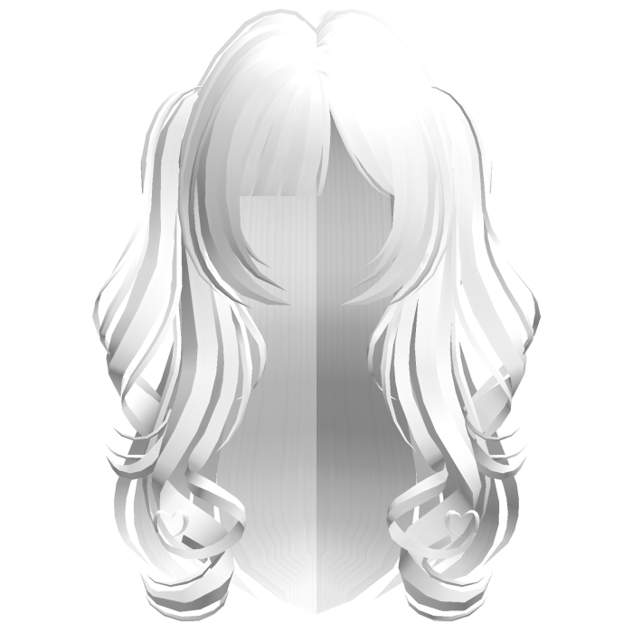 ♡ white adorable doll long hair & curly pigtails